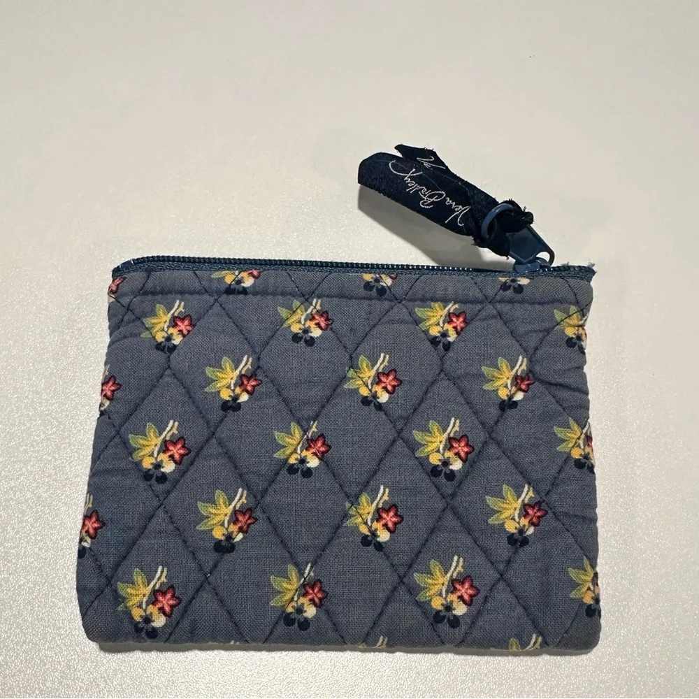 Vintage Vera Bradley Floral Zipper Pouch in Blue